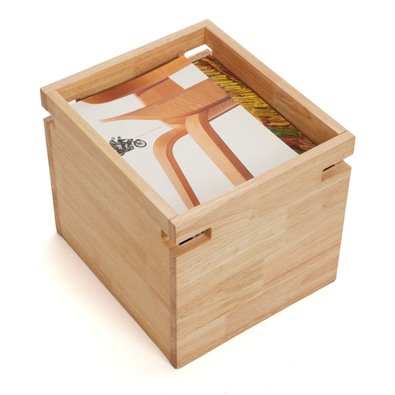 Boîte de rangement Zanesfield, en bois massif, grande étagère de rangement robuste