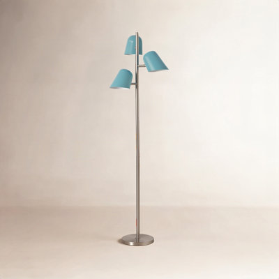 Culver Tree Lamp, Weathered Brass, Crimson Red shades