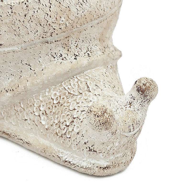 8.3X7x4.7" Decorative Sand And Cement Snail Planter With Textured Beige Finish