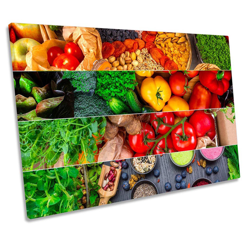 Fresh Vegetables Kitchen - Wrapped Canvas Print, 91.4cm H x 137.2cm W x 4cm D