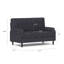 2 sièges avec fonction d'inclinaison et de confort, velours noir, structure en métal stable, fonction velours 2, coussins rembourrés de mousse, base pour espace de vie