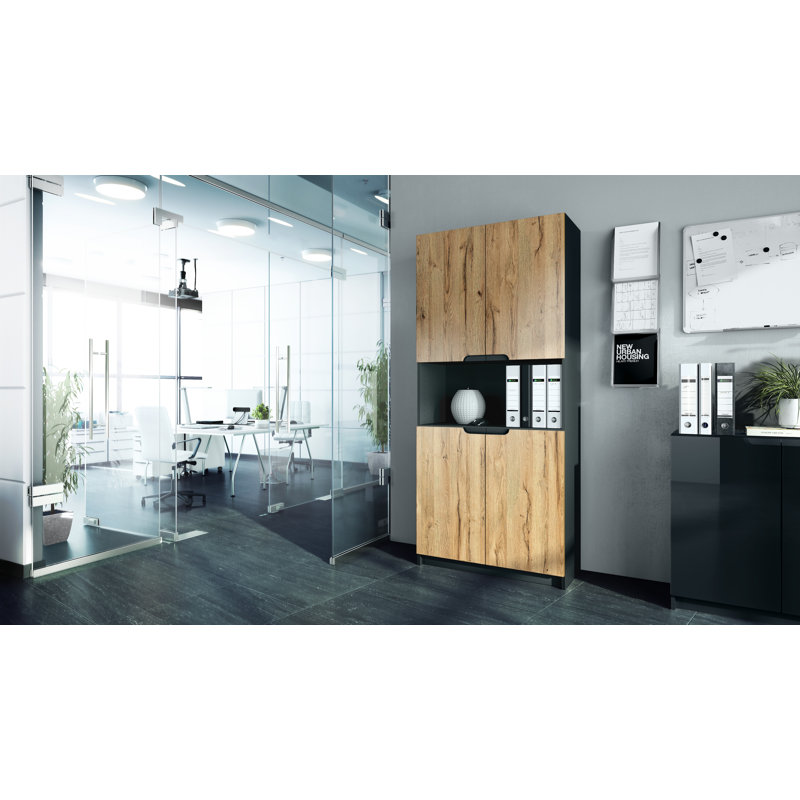 Mazeppa 4 -Door 4 -Shelf, Oak Nature