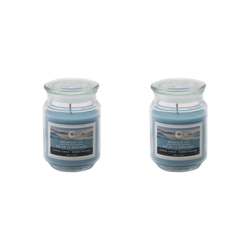Pot parfumé avec couvercle en verre 18 oz Haight - ensemble de 2, Air de montagne