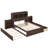 Full Size Storage Platform Bed With Pull Out Shelves, Twin Size Trundle And 2 Drawers