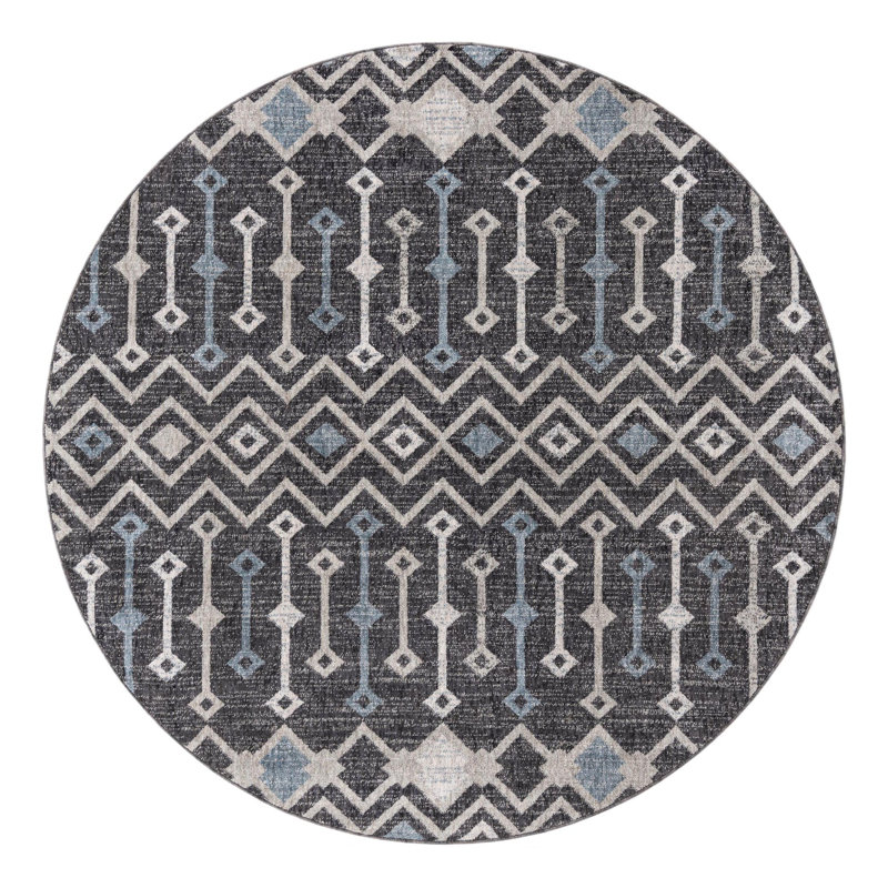 Barnkine Geometric Indoor Rug, Round 7'