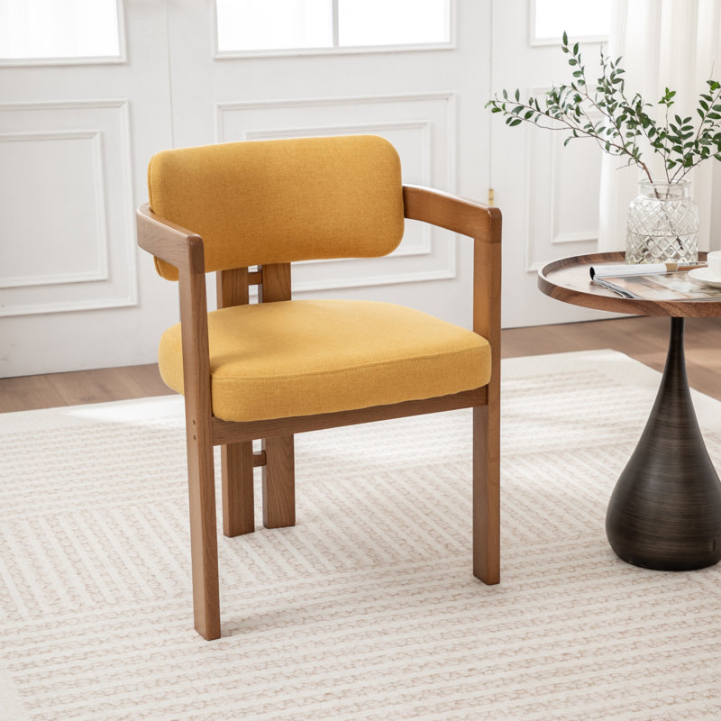 Chaise rembourrée Bula, Jaune