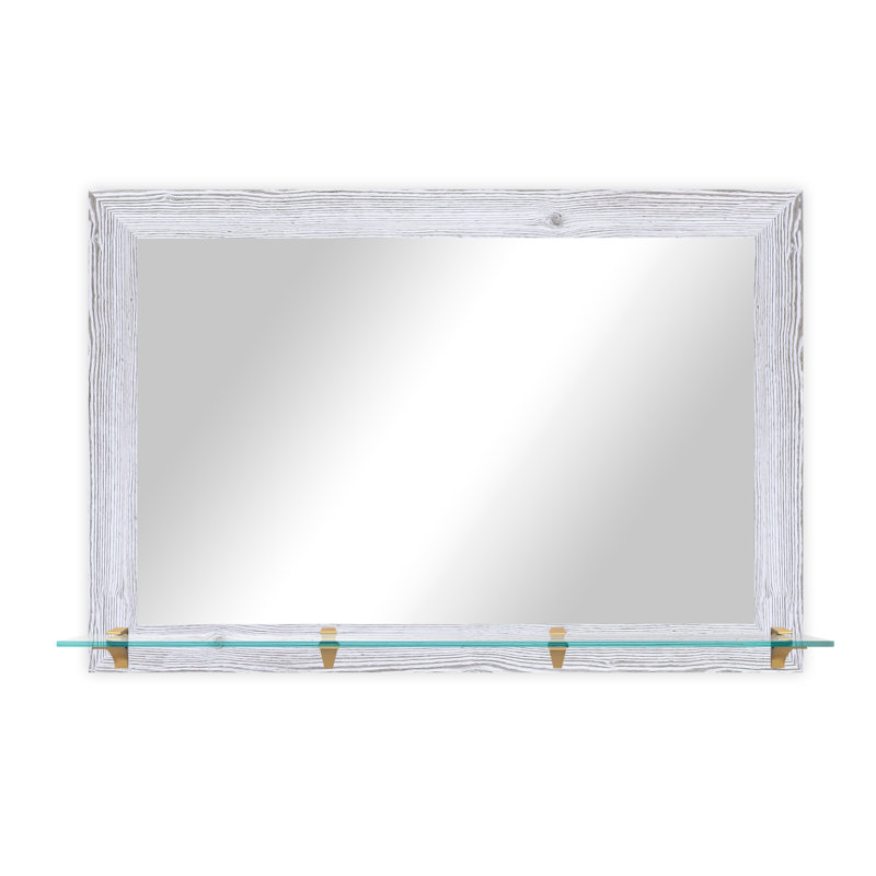 Miroir d'appoint Mowery, 32,5 po x 72 po, Blanc patiné