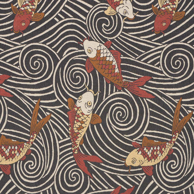Koi Fish Fabric, Green