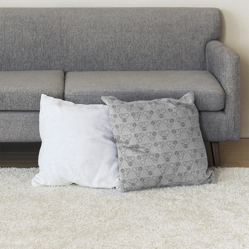 Coussin Classic, 28 po x 28 po, Gris / Blanc, Bourre en polyester