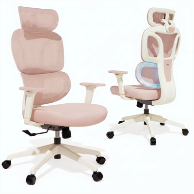 Ergonomic Mesh Task Chair, High Back Office Chair with 3-Level Recline Lock, Task Chair with Adjustable Headrest & Armrest & Backrest, Lumbar Support