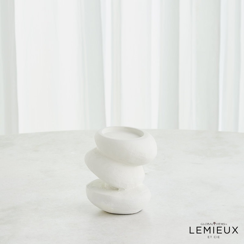 Pradier Candle Holder-White-Sm