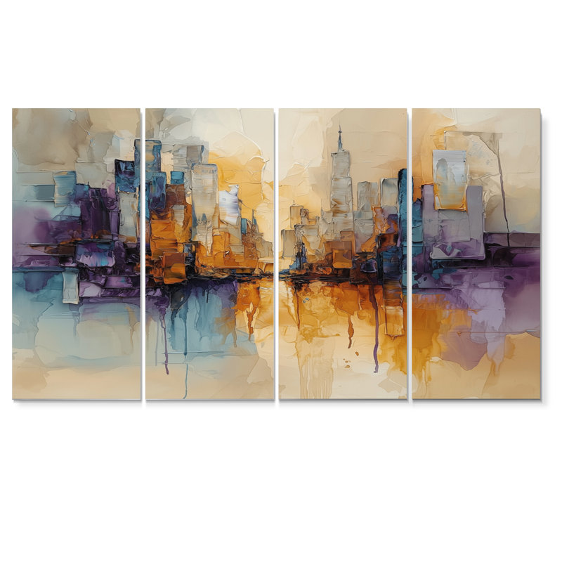Odarius - encre liquide - art mural abstrait, 4, H 28 po x l 48 po