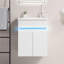 Meuble-lavabo mural de 16 po avec lavabo, détecteur de lumière et grand rangement pour les petits espaces