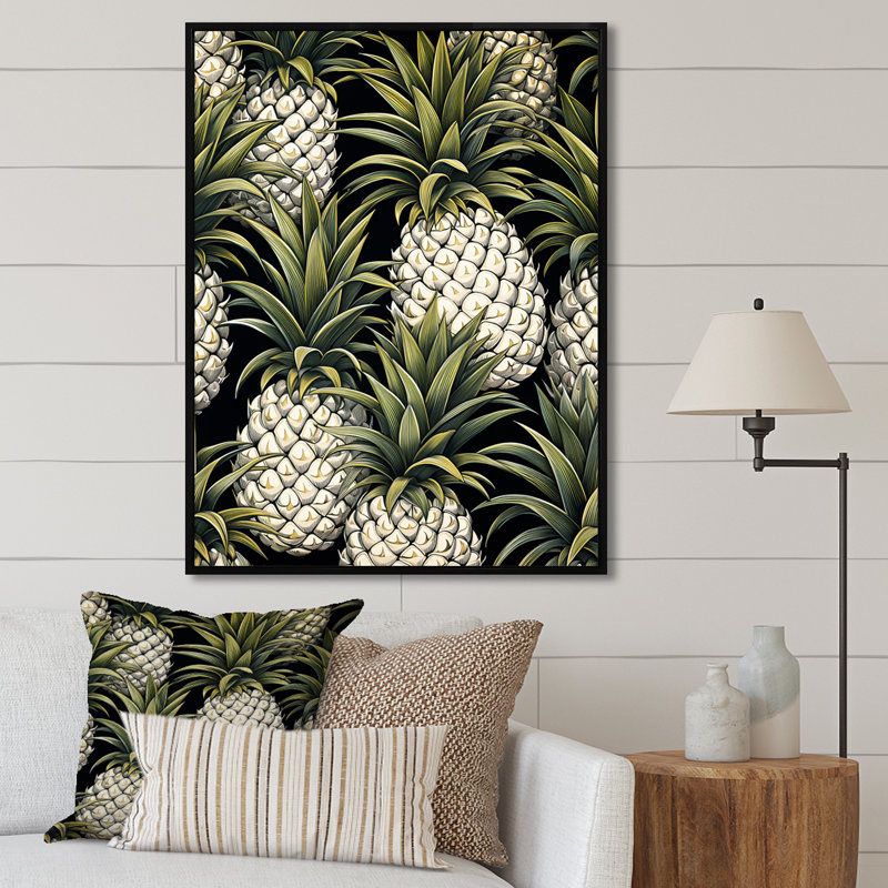 «Sweet Pinapple», reproduction sur toile, Cadre flottant noir, H 44 po x l 34 po x P 1,5 po