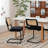 Tristen Rattan and Fabric Upholstered Dining Chairs-124083194-124083195
