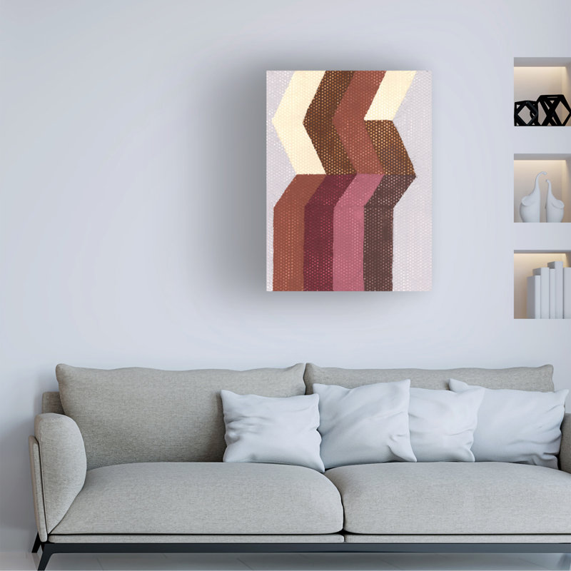 Ebern Designs Vanna Lam Dotty Chevron I, art mural sur toile, H 19 po x l 14 po