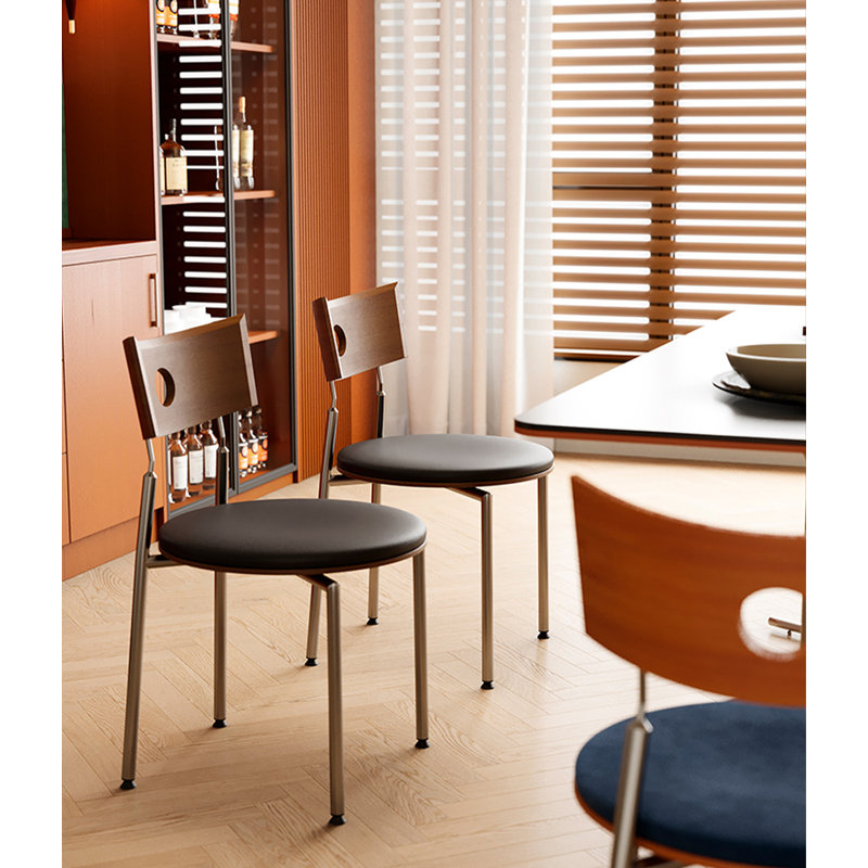 Chaise de dossier en acier inoxydable, Noir/brun foncé