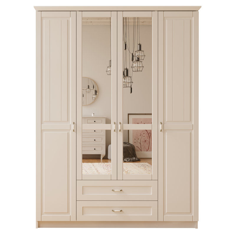 Ambreal 4 Door Manufactured Wood Wardrobe