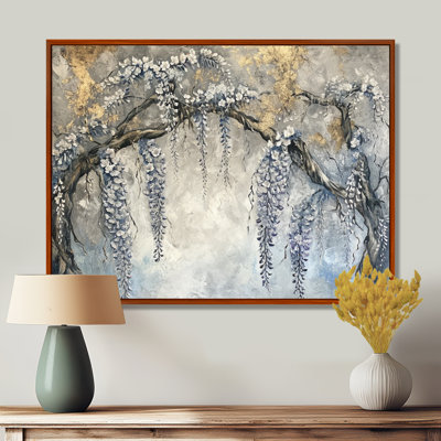 Arbre à glycine argenté argenté rétro - impression d'art mural floral