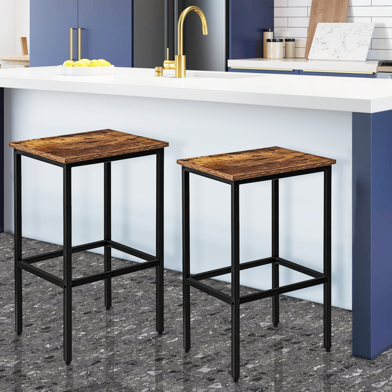 Eva-Maria Counter Stool with Metal Frame (Set of 2)