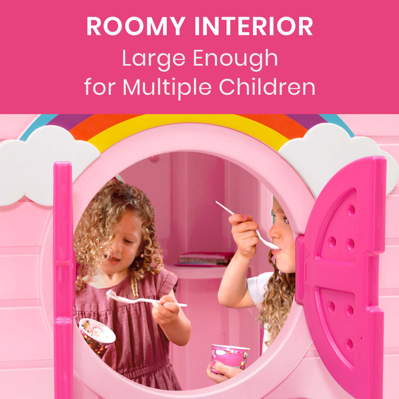 Pink Plastic Rainbow & Unicorn Indoor/Outdoor Playhouse