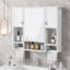 Armoire de rangement polyvalente avec tablettes réglables et charnières à fermeture en douceur-763036539