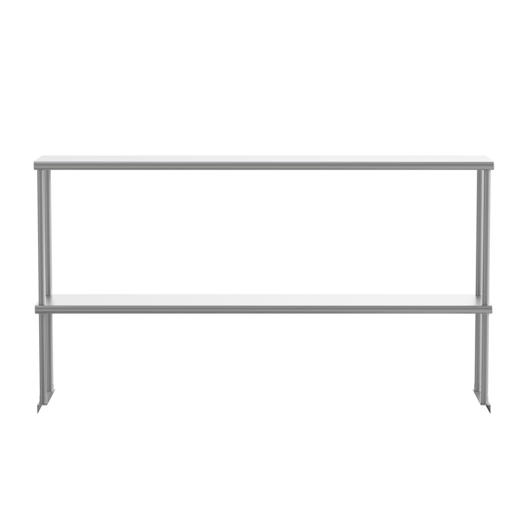Commercial Grade NSF Certified Stainless Steel Metal Kitchen Double Overshelf Flash Furniture 