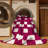Machine Washable Checkered Red Area Rug