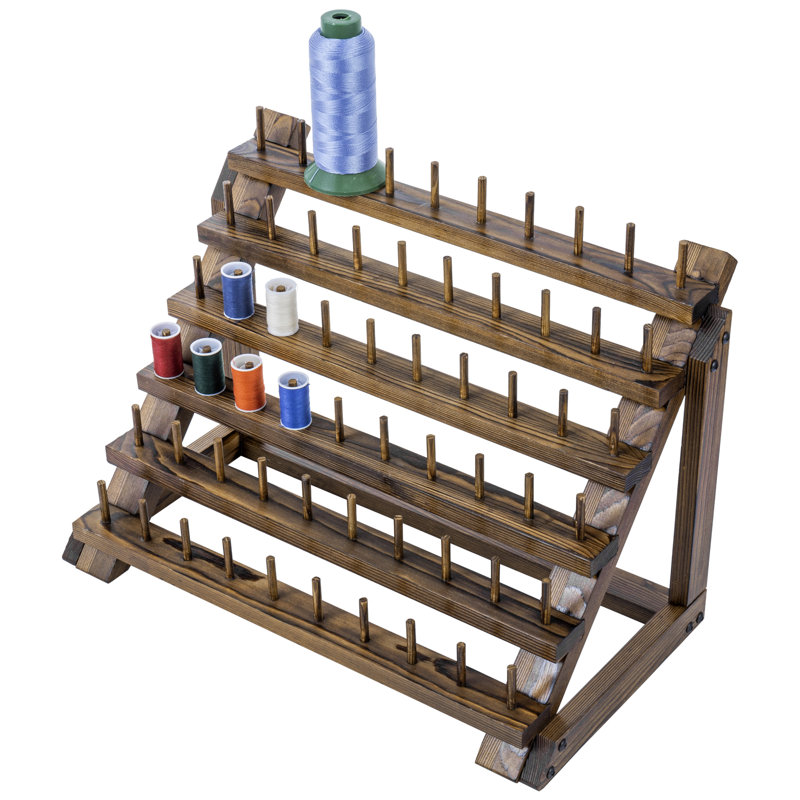 Présentoir de rangement 60 fils en bois brûlé