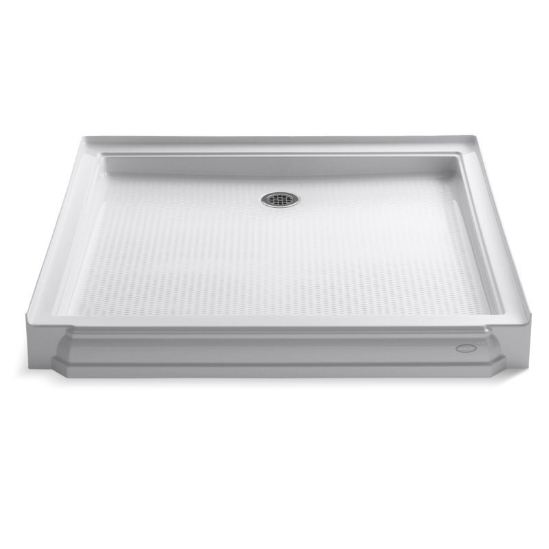 Memoirs 48" x 48" Single Threshold Rear Center Drain Shower Base, White