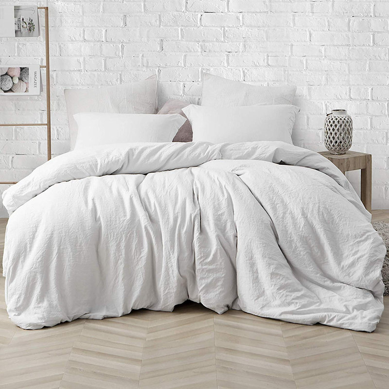 Ensemble d'édredon en duvet synthétique Ultra Cozy, Édredon simple TG + 1 taie décorative, Blanc campagnard