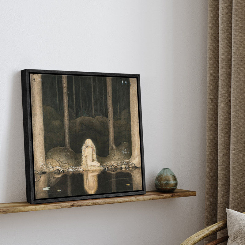 «Forest Mermaid», impression sur toile, impression sur toile, H 16 po x l 16 po x P 1,5 po, Cadre flottant noir