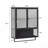 62" Glass Door Wall Cabinet - 23" Design, Two-Door, Two-Tier Enclosed Storage, Open Shelf, Towel Rack