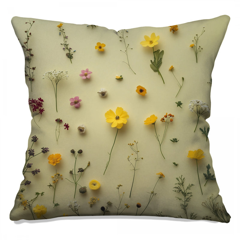 Assorted Wildflowers Double Sided Throw Pillows, 26 x 26 inches