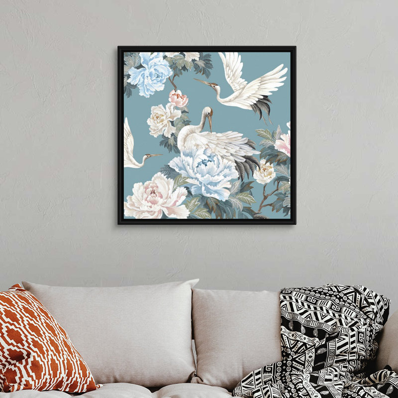 «Divine Garden II» par Eva Watts - reproduction d'art, H 32 po x l 32 po x P 1,75 po, Toile avec cadre noir