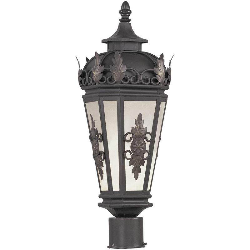 Luminaire suspendu en forme de lanterne d'extérieur bronze clair avec abat-jour en verre de couleur miel antique