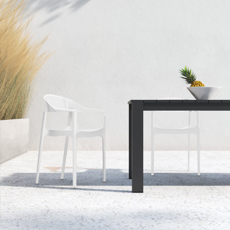 Fauteuil de salle à manger Stella, Blanc / blanc brillant