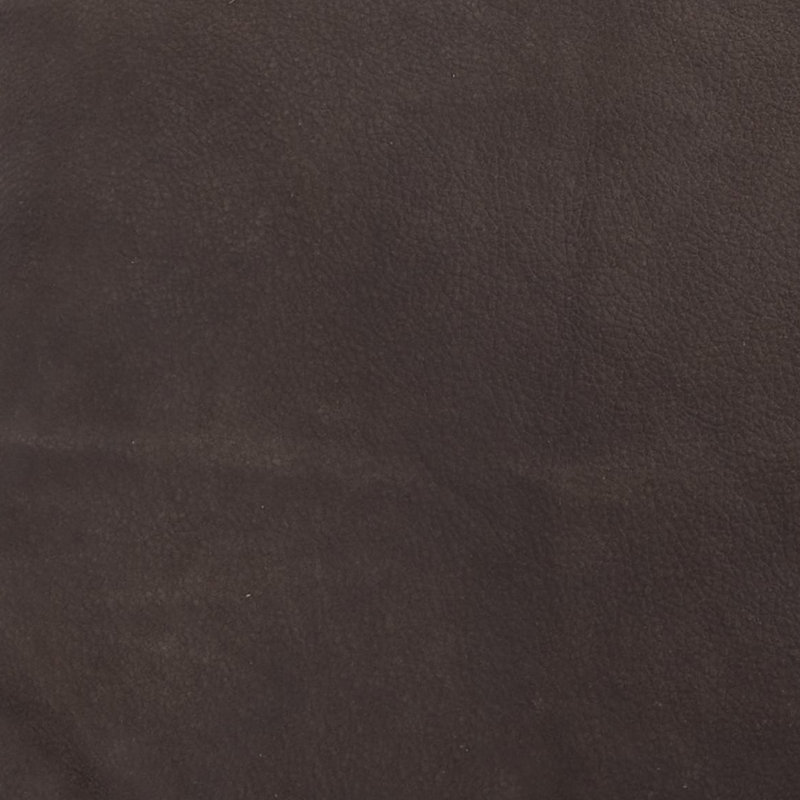 Repose-pieds en cuir Shari, Cuir véritable brun foncé