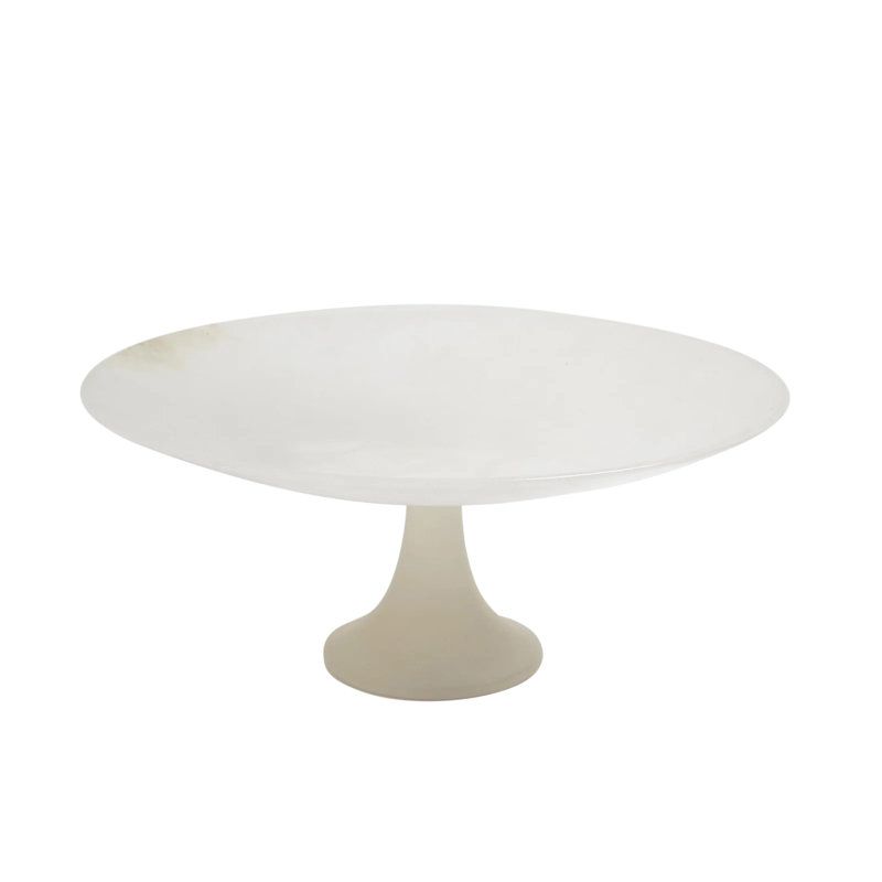 Alabaster Compote, 5.25" H x 12" W x 12" D