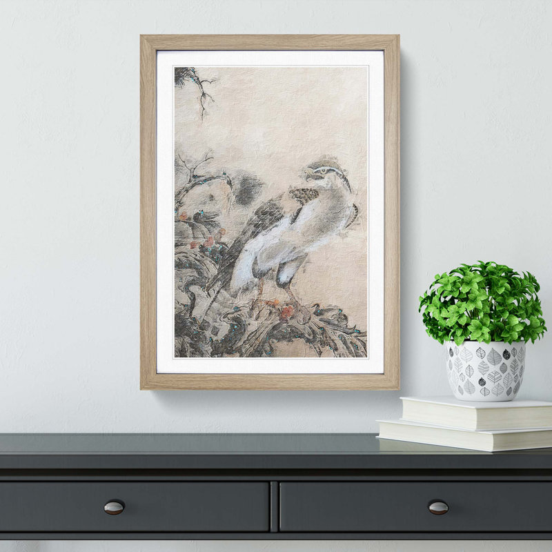 Eagle by Lang Shining - Picture Frame Painting Print, 65cm H x 48cm W x 2cm D, Oak Framed