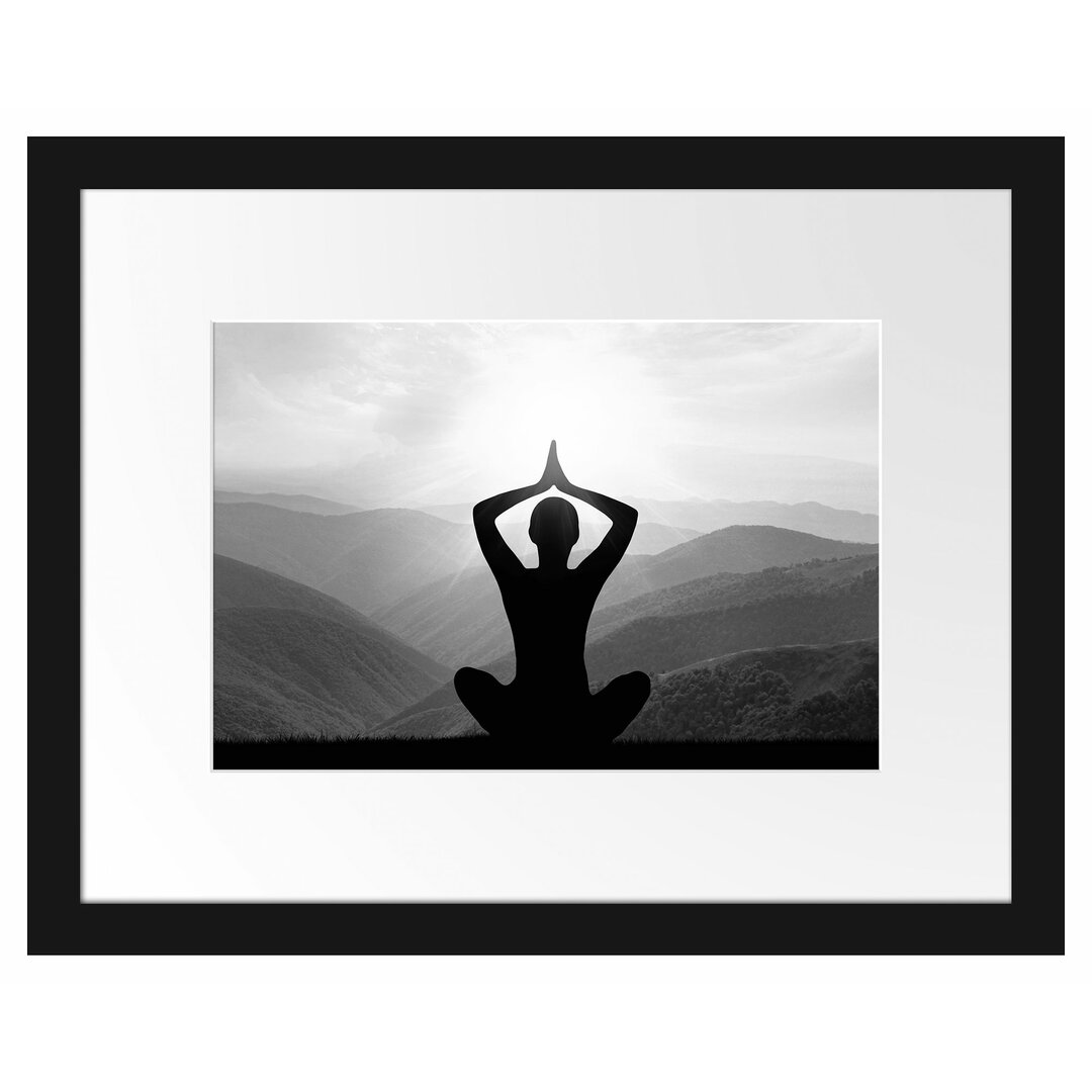 Yoga und Meditation Gerahmter Fotokunstdruck Poster