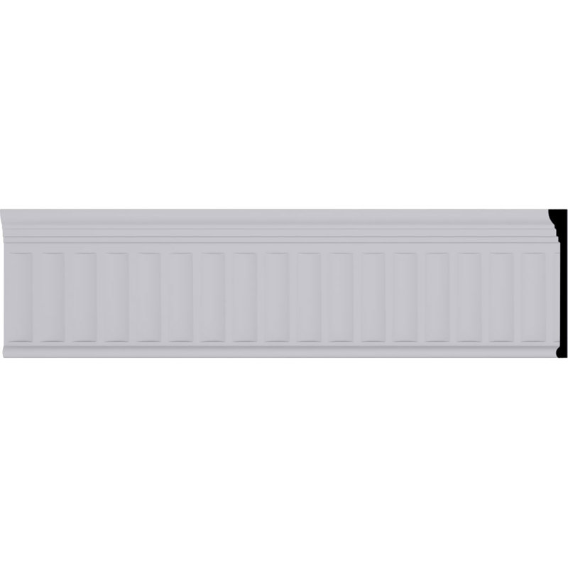 Ekena Millwork SAMPLE - Endurathane Elsinor Fluted Frieze7 3/4"H x 1"P x 12"L, Factory Primed