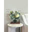 Assorted Hydrangea, Lamb''s Leaf And Vine Arranged In A Square Glass Vase