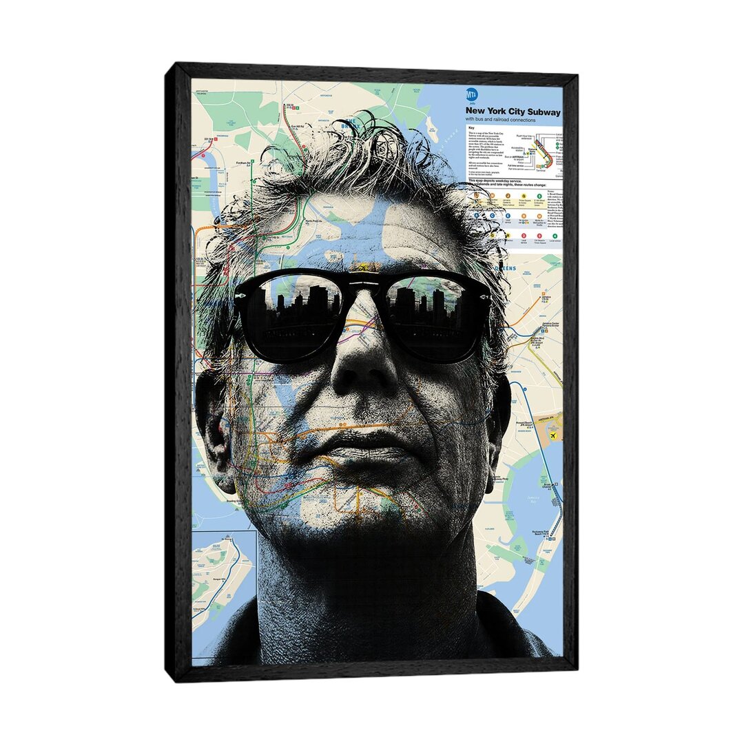 Leinwandbild Anthony Bourdain Map Art