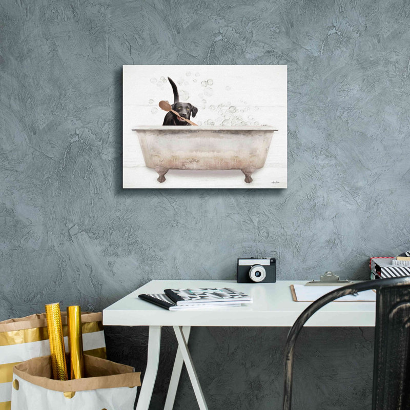 «Doggy Bubbles» par Lori Deiter, art mural sur toile, H 12 po x l 16 po x P 0,75 po