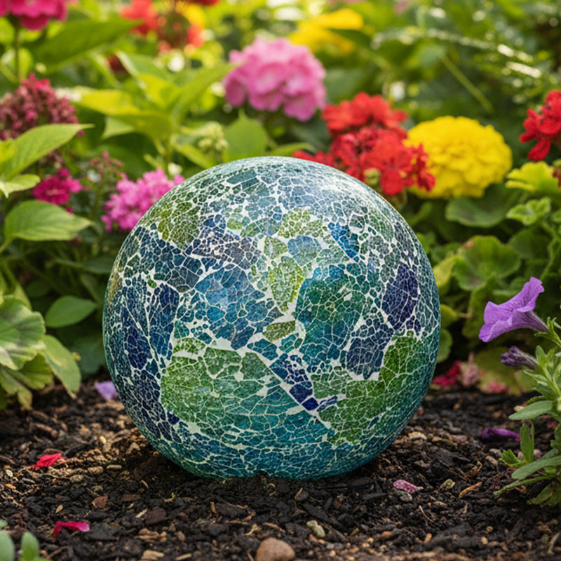 Globe terrestre en verre 10 pouces pour jardin ou cour - Azul Terra, Azul Terra, Individuel