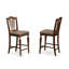 Ensemble de comptoir de cuisine 7 pièces composé d'une table de salle à manger carrée avec rallonge papillon et 6 chaises de salle à manger en similicuir, noir et cerise, 54 x 54-126244300-126244306-126244307