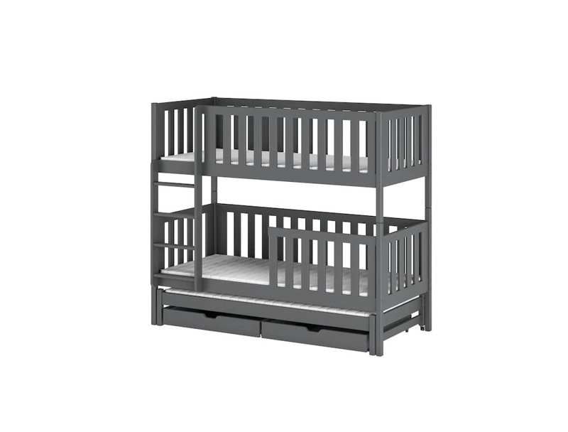 Plimoth Bunk Bed with Storage Included with Built-in Ladder Included with Trundle Included, Graphite