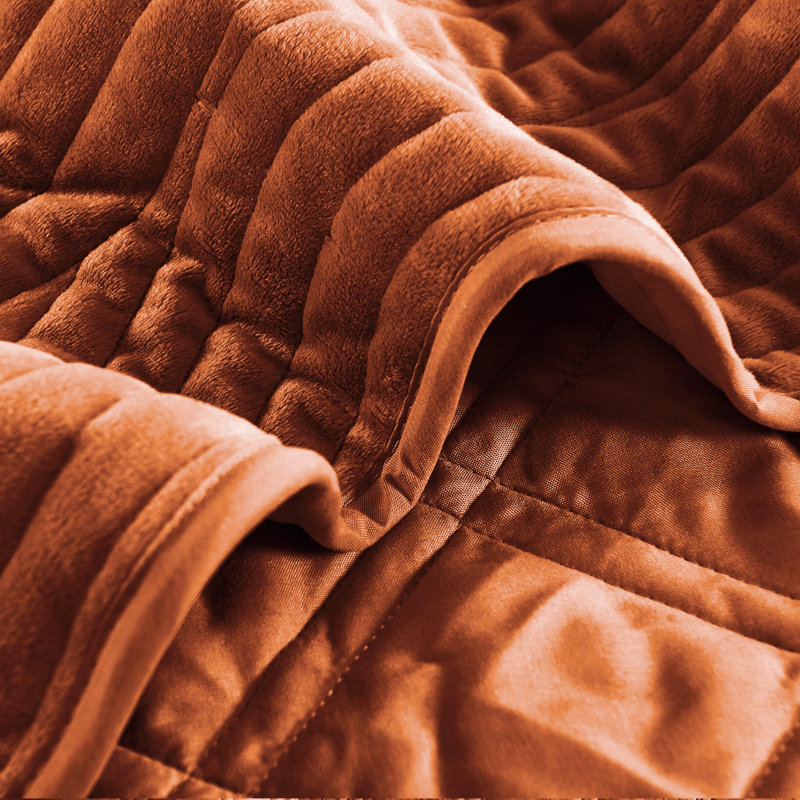 4 Piece Oversized soft Microplush Quilt Set, Queen Quilt + 2 Standard Shams + Throw Pillow, Brick