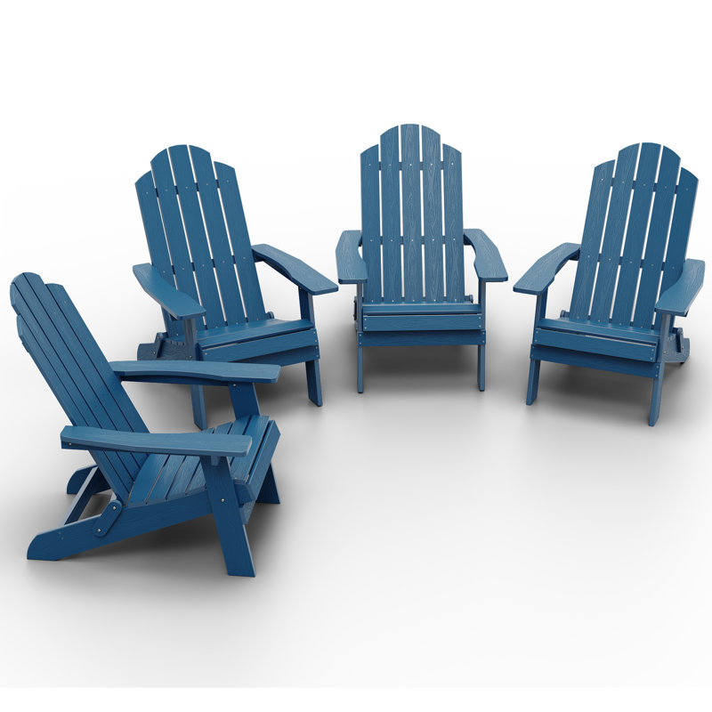 Foldable Outdoor Adirondack Chair, Dark Blue
